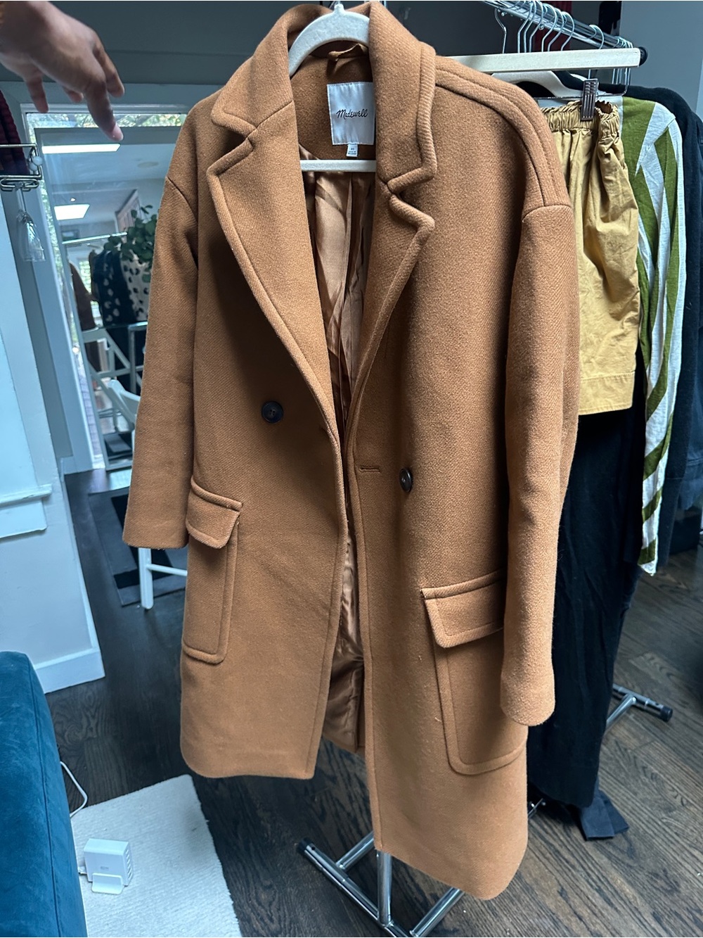 Madewell Warm Camel Brown Double-Breasted Pea Coat